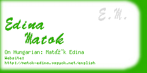 edina matok business card